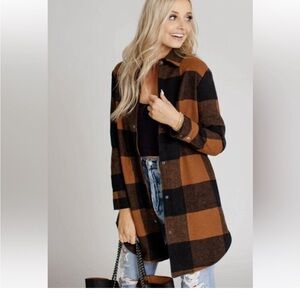 RD STYLE conscious Eldridge Plaid Check Shirt Jacket Shacket Size XS oversized